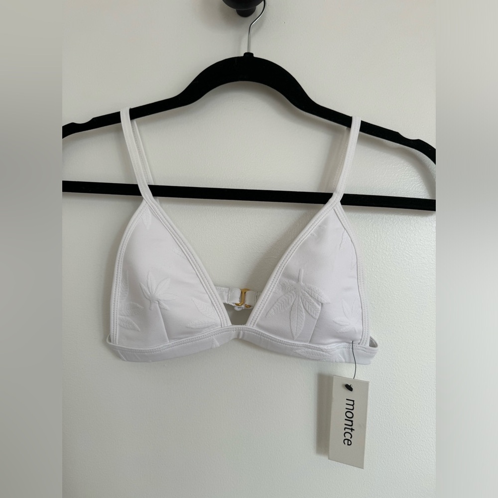 SMALL Montce White Triangle Bikini Top